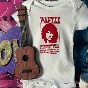 ⚡️JIM MORRISON The Doors WANTED Poster rockin baby onesies for babies 6-9M